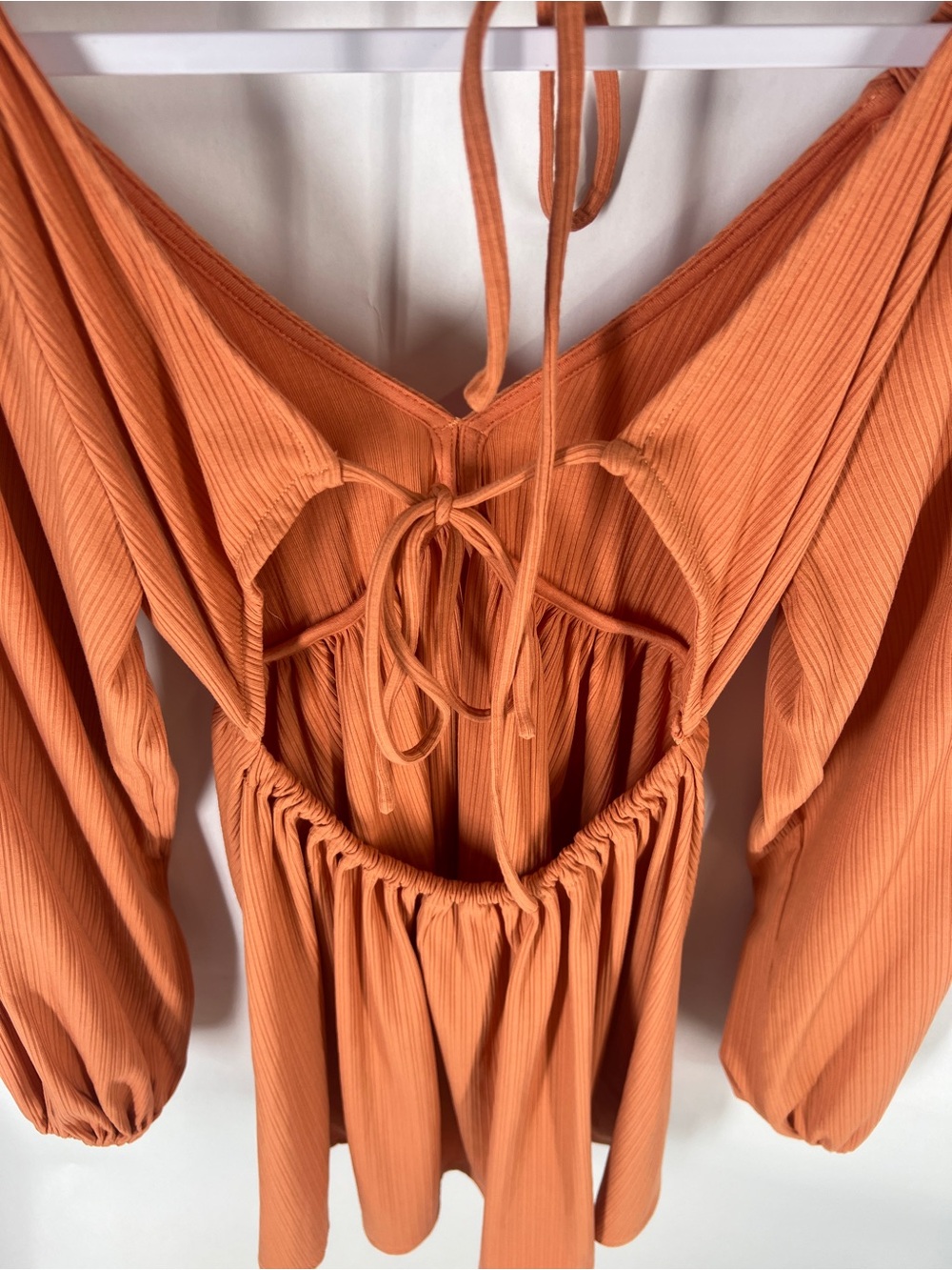 Lovers + Friends Giorgia Dress Ginger XS Orange Long Sleeve Mini Dress - Picture 8 of 11